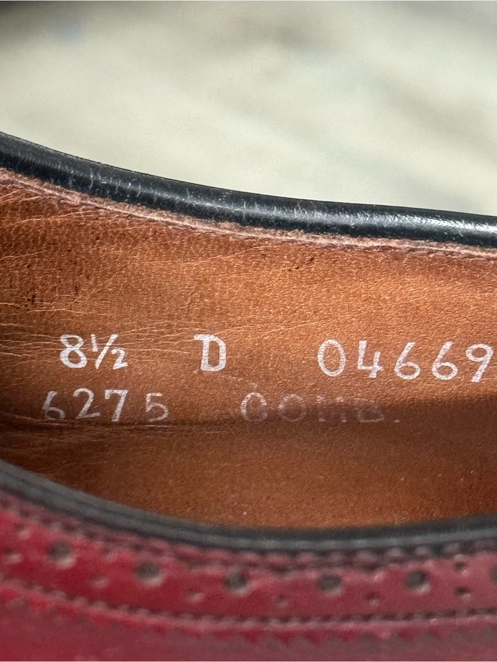 Vintage Allen Edmonds McAllister Burgundy Leather Wingtip Oxford Dress Shoes